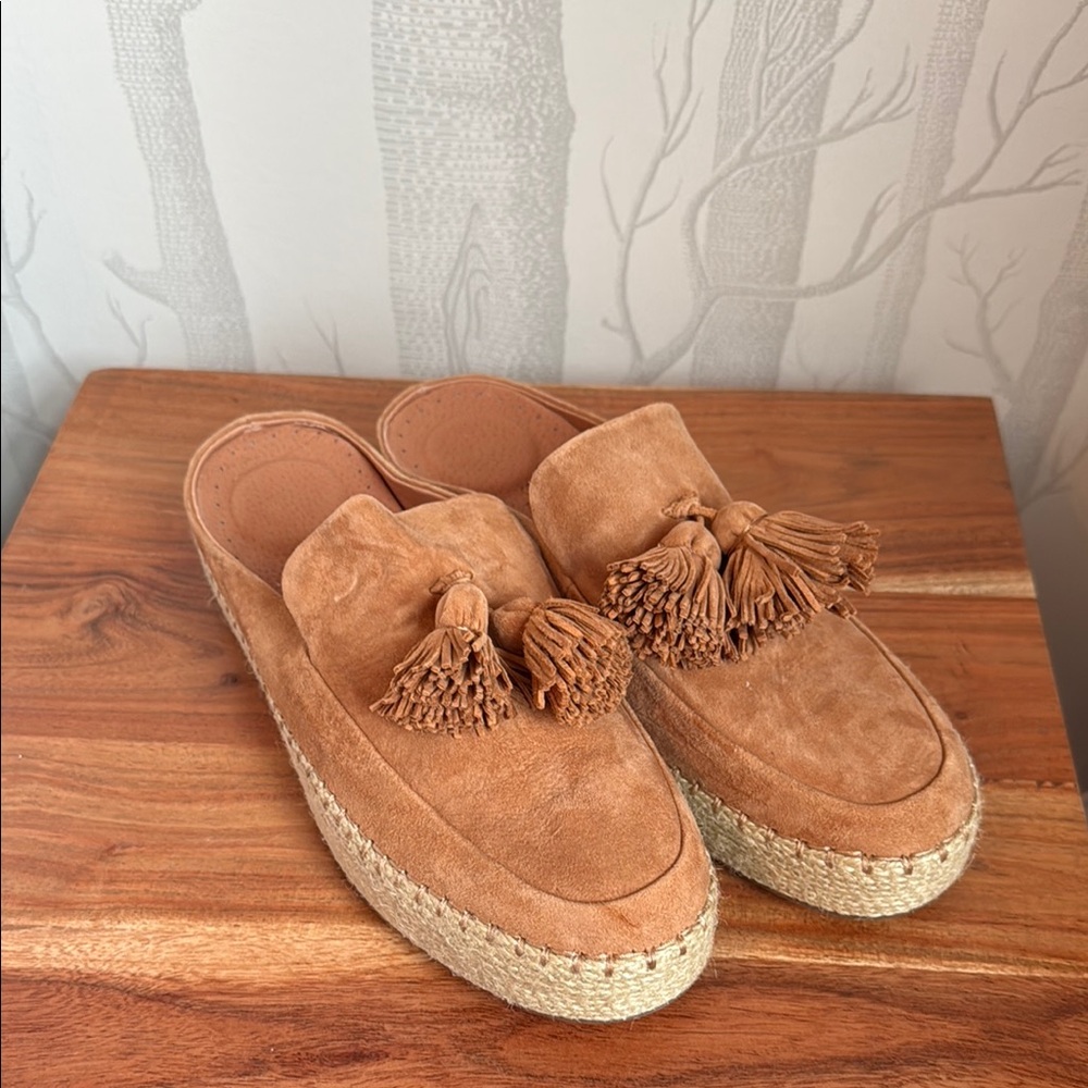 Gentle Souls Tan Tassel Espadrilles